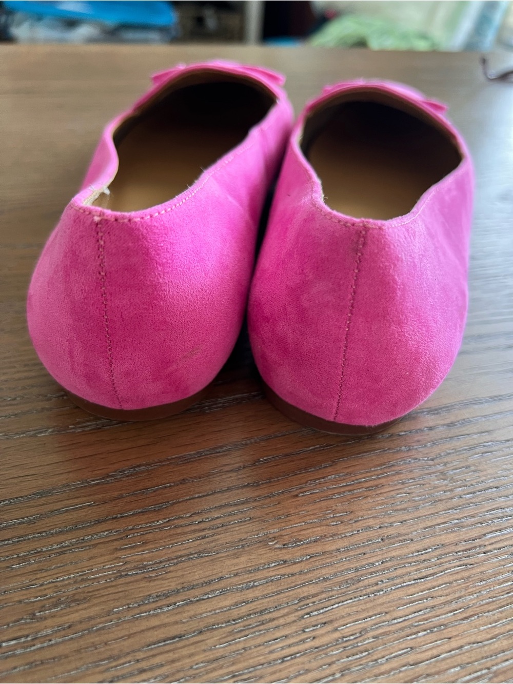 J. Crew Intense Pink Suede Bow Loafers Size 11 - Picture 2 of 9